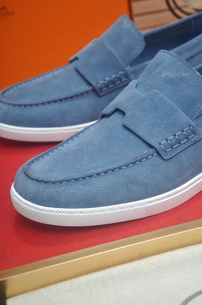Men's Men's Shoes💰560💶[[HERMES]] (High-end Niuli) New 🍀 HERMES - top version of Hermès classic casual leather shoes! Made of imported original cowhide, the inner top layer is comfortable cowhide lining! Original wear-resistant rubber outsole! High quality products! Code number 39-45 (45 customized)
